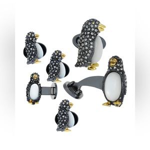 Jan Leslie
Marcasite Penguin Cuff Links Studs Set